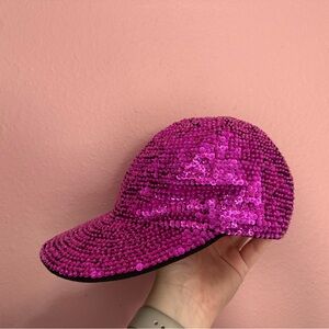Sequin Pink Baseball Cap